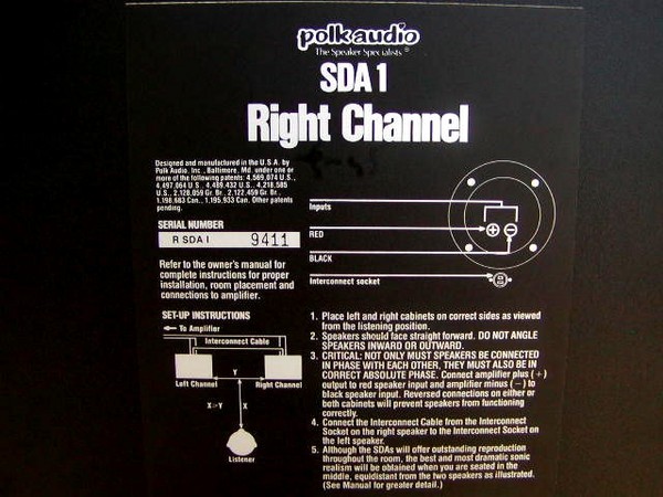 Polk Audio SDA 1C (Studio)